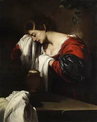 Marie Madeleine en deuil avec le vase d